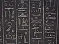 Hieroglyphs from Ankhnesneferibre's coffin; she was a Divine Adoratrice of Amun