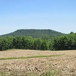 Distant view of Fort Hill State Memorial