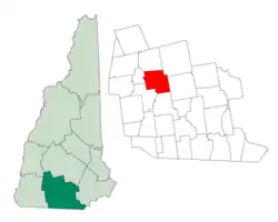 Location in Hillsborough County, New Hampshire