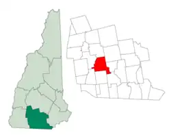 Location in Hillsborough County, New Hampshire