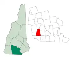 Location in Hillsborough County, New Hampshire