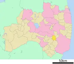 Location of Hirata in Fukushima Prefecture