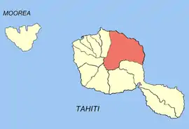 Location of the commune (in red) within the Windward Islands