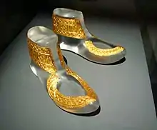 Gold shoe plaques from Hochdorf