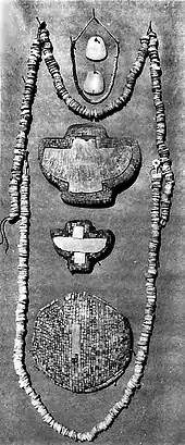 Hohokam turquoise mosaics, found in 1925 in Casa Grande Ruins National Monument, Arizona