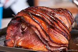 Honey-glazed ham