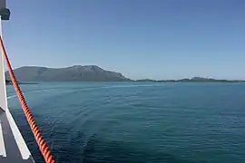 View on the ferry that crosses the Velfjorden