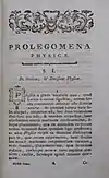 Prologue to a 1776 copy of Johann Baptiste Horvath's "Physica Generalis"