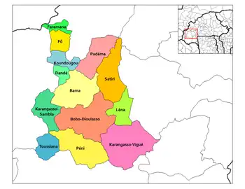 Koundougou Department location in the province