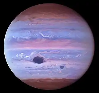 Ultraviolet view of Jupiter by Hubble, January 11, 2017