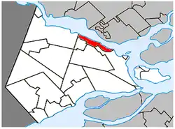 Location within Vaudreuil-Soulanges RCM