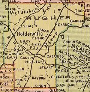 1909 map of Hughes County