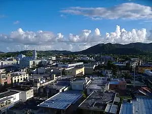 Downtown Humacao skyline from the city hall, 2007.