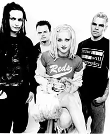 Human Waste Project in 1997.From left to right: Jeff Schartoff, Mike Tempesta, Aimee Echo and Scott Ellis.