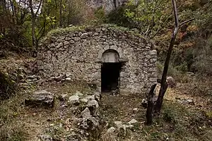 Ruins of Hunot mills near the village