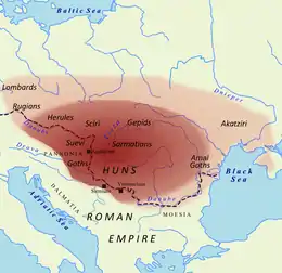 Map of the Hunnic Empire