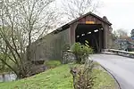 A three-quarters view of the bridge