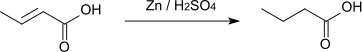 Hydrogenation of crotonic acid