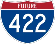 Future Interstate 422 marker