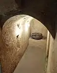 The underground cellar which leads to the mikveh (ritual bath)