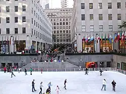 Ice rink in lower plaza