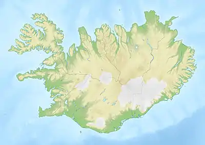 Location of Grænalón in Iceland.