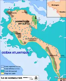 Map of the Île de Noirmoutier