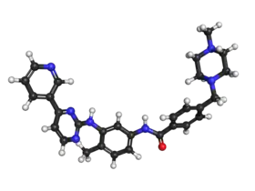 Ball-and-stick model of the imatinib molecule