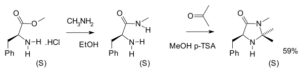 Imidazolidinone popularized for organocatalysis (bn stands for the benzyl group).