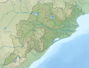 Location of the lake within Odisha