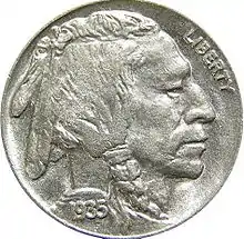 Indian head nickel.