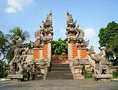 Candi bentar split gate marking entrance into a compound