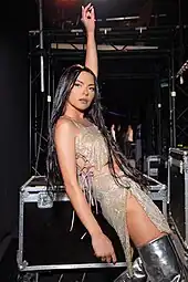 Inna on the set of Masked Singer România 2021.