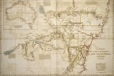 Image 3A chart of part of the interior of New South Wales by John Oxley, Surveyor General, 1822 (from History of New South Wales)