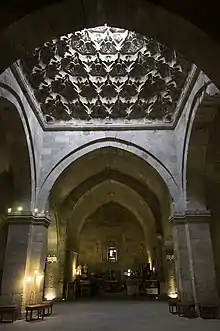 Interior of the Yakutiye Medrese, with central muqarnas vault