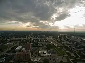 Aerial view of Oak Park over Interstate 696