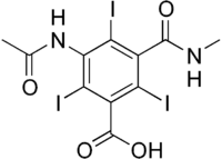 Skeletal formula of iotalamic acid