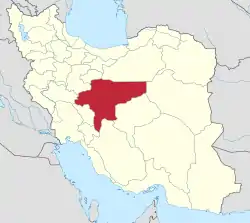 Location of Isfahan province in Iran