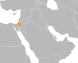 Lage von Israel und Bahrain