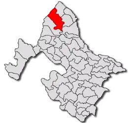 Location in Mehedinți County