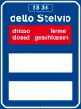 Information about road condition of passes: road closed