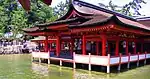 The buildings that make up the shrine itself are also built in the water.