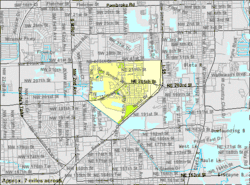 U.S. Census Bureau map showing CDP boundaries