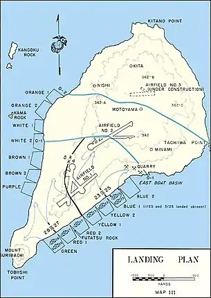 Iwo Jima landing plan map