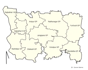 Jangipara CD block map showing GP areas