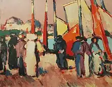 John Duncan Fergusson, People and Sails at Royan, 1910