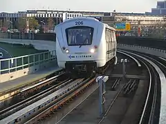 The Innovia ART 200, a type of rolling stock that is used on AirTrain JFK