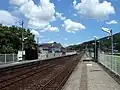 A view of the station platform and tracks.