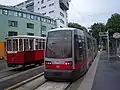 Heritage tram and Type A1.