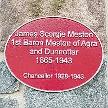 Plaque to James Scorgie Meston on the Meston Building at University of Aberdeen